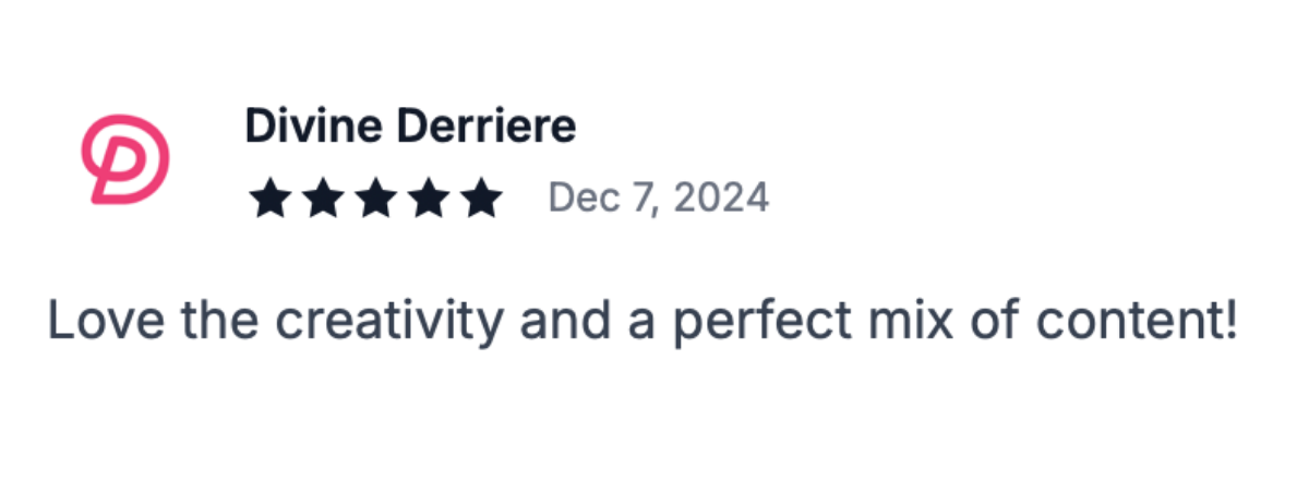 Client feedback for SaaS UGC content creator Curly Money